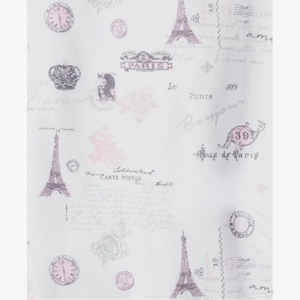 PETITE PLUME Flame Resistant Chemical Free Paris Musings Pajamas Set 12/18 Mths - Picture 3 of 8